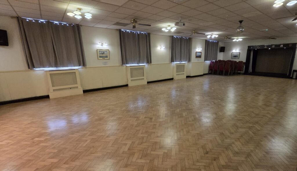 Spacious function room at Beverley Road Masonic Hall in Hull, available for private parties, celebrations and events.